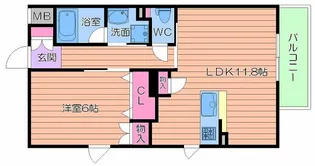 コーラルリーフ住吉【3階】の間取り