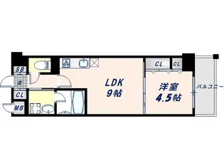 Loco House阿倍野【4階】の間取り