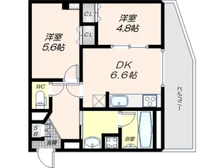 ヴェヌスタ西田辺【4階】の間取り