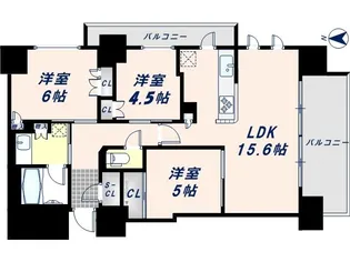 Brillia田辺【9階】の間取り