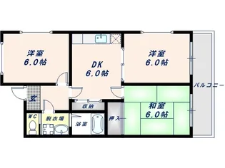 ロワール美章園【4階】の間取り