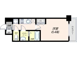 プレサンス上町台夕陽丘【2階】の間取り