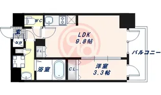 エスリードコート阿倍野昭和町【8階】の間取り