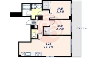 アーク美章園【6階】の間取り