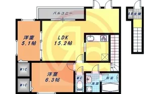 マメゾン阿倍野Ⅱ【2階】の間取り