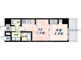 ベラジオ阿倍野【5階】の間取り