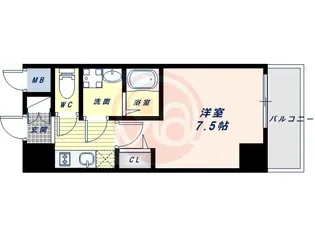 ララプレイス四天王寺前夕陽ヶ丘プルミエ【8階】の間取り