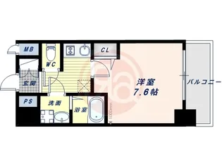 ララプレイス四天王寺前夕陽ヶ丘プルミエ【6階】の間取り