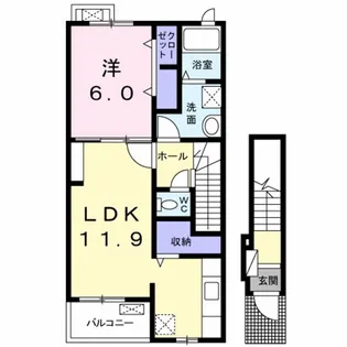 エレガント ハーモニー Ⅳ番館【2階】の間取り