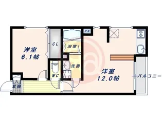 コンフォール帝塚山【101号室】の間取り