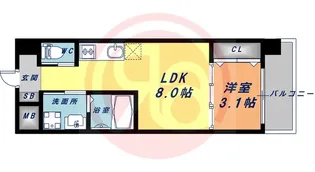 リヴィアス三明町【6階】の間取り