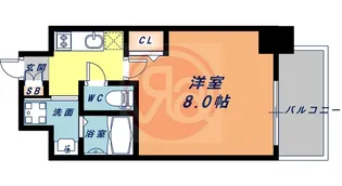 レジュールアッシュ天王寺舟橋【6階】の間取り