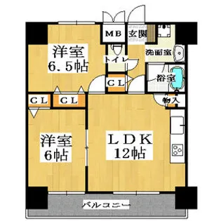 ブリリアン夕陽丘【9階】の間取り