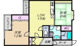 パークアベニュー上本町【611号室】の間取り