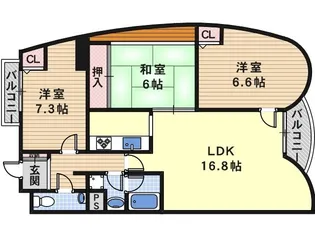 フォーラムあびこ駅前【1401号室】の間取り