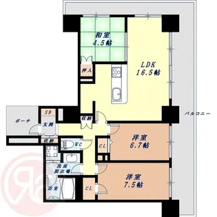 樹樹ガーデン【20階】の間取り