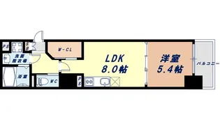 サムティ江戸堀ASUNT【6階】の間取り