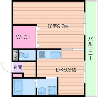 双輪建物第八コーポ【3階】の間取り