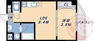 リックス天王寺南【2階】の間取り