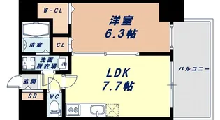 エグゼ難波南2【4階】の間取り