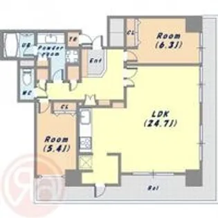 ライオンズマンション大阪スカイタワー【25階】の間取り