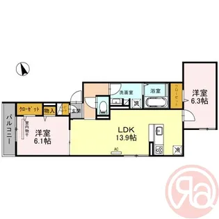 大山蓮華【1階】の間取り