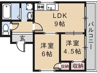 シティハイム長居公園通【2階】の間取り
