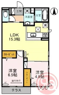 クラシスト今川【1階】の間取り