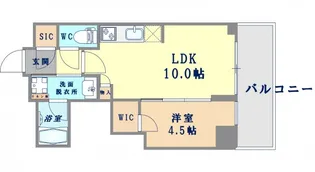 プラウドタワー北浜【9階】の間取り