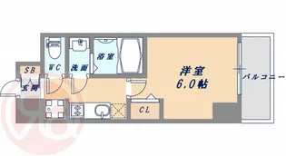 レオンコンフォート難波クレア【5階】の間取り