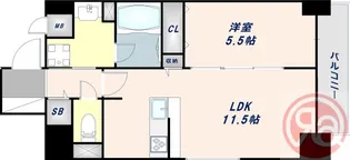 サンセール上本町【10階】の間取り