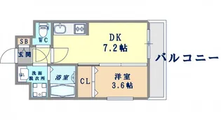 1DKの間取り画像