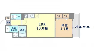 AND TERRACE 天王寺【9階】の間取り