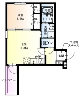 フジパレス長居西Ⅲ番館【2階】の間取り