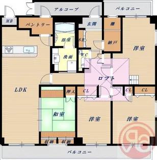 マジョール松崎町【6階】の間取り