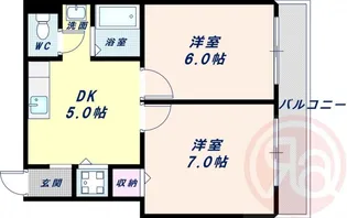 クレール針中野【2階】の間取り