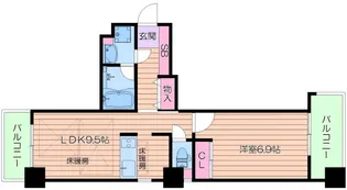 住−jyu−真田山【4階】の間取り