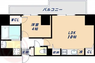 ラ・ピシーヌ南堀江【2階】の間取り