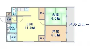 エクセル針中野【4階】の間取り