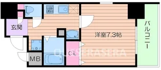 ポルト・ボヌール四天王寺夕陽ヶ丘ミラージュ【504号室】の間取り
