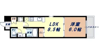 大阪府大阪市浪速区幸町3丁目【マンション】の間取り