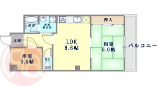 エスポアール江戸堀【3階】の間取り