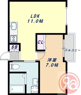 ハイツマツヤマ【6階】の間取り
