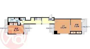 大阪府大阪市西区北堀江1丁目【マンション】の間取り