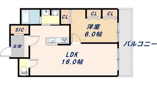 東部コーポ2号棟【6階】の間取り