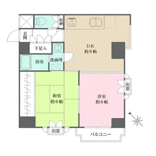 メロディハイム東帝塚山【7階】の間取り