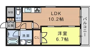 ゼンラフォーレ玉造【2階】の間取り