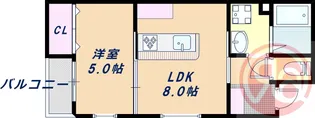 cys abeno east【302号室】の間取り