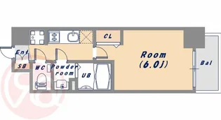 プレサンス南堀江ザ・センス【15階】の間取り