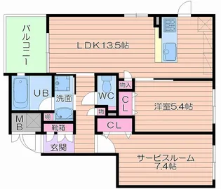 2LDKの間取り画像